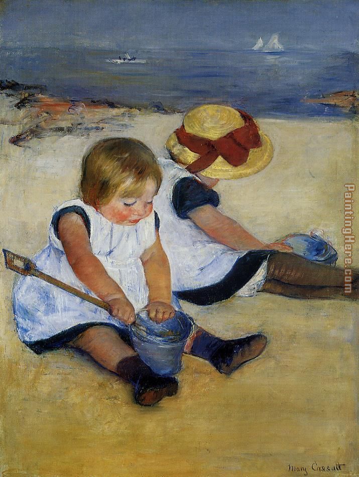 Children on the Shore painting - Mary Cassatt Children on the Shore art painting